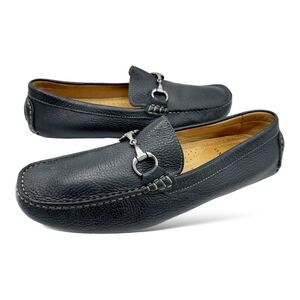 Oxford Brand Ramsey Black Pebbled Leather Horsebit Driving Shoe Sz 11